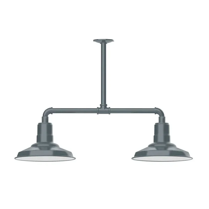 Montclair Light Works – MSD182-40-G06 – Two Light Pendant – Warehouse – Slate Gray – MSD18240G06