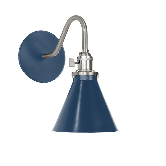 Montclair Light Works – SCL405-50-96 – One Light Wall Sconce – Uno – Navy w/Brushed Nickel – SCL4055096