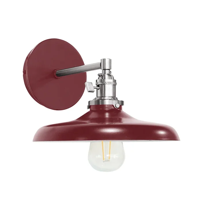 Montclair Light Works – SCM401-55-96 – One Light Wall Sconce – Uno – Barn Red w/Brushed Nickel – SCM4015596