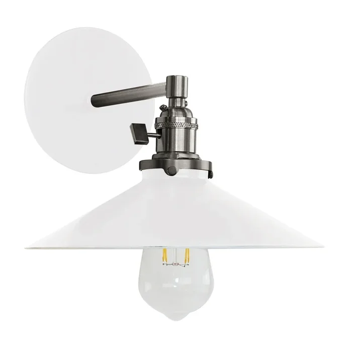 Montclair Light Works – SCM404-44-96 – One Light Wall Sconce – Uno – White w/Brushed Nickel – SCM4044496