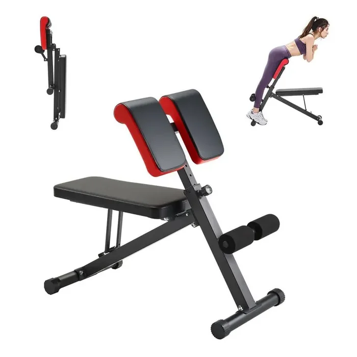 Multi-Functional Weight Bench, 330 lbs. Adjustable and Foldable, Roman Chair Hyperextension for Full Body Workout, Core