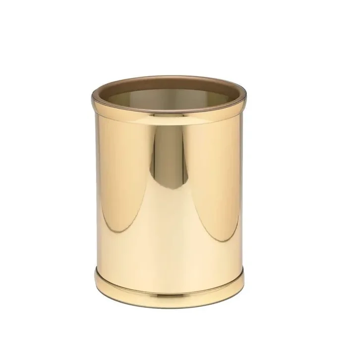 Mylar 8 Qt. Polished Brass Round Waste Basket