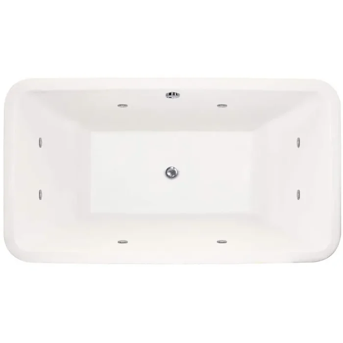 Natasha 70 in. Acrylic Rectangular Drop-in Combination Bathtub with Center Drain in White