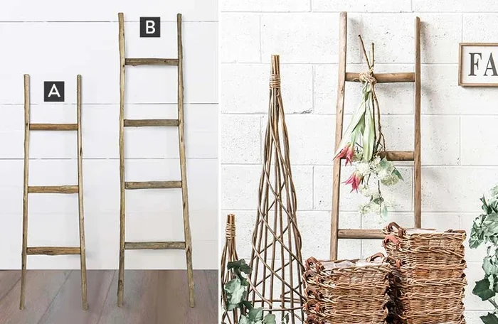 Natural Wood Blanket Ladders – Decor Steals