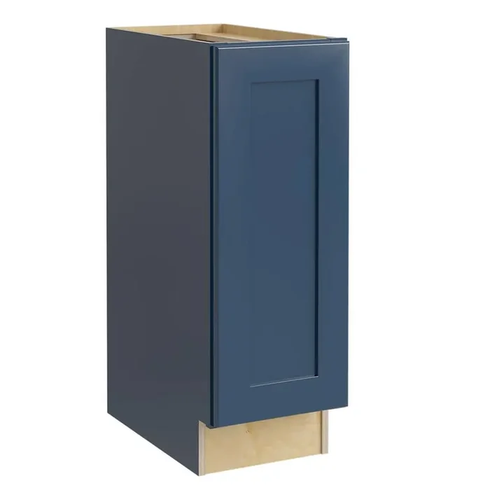 Newport 12 in. W x 24 in. D x 34.5 in. H Assembled Plywood Full Height Door Base Kitchen Cabinet in Mythic Blue RH