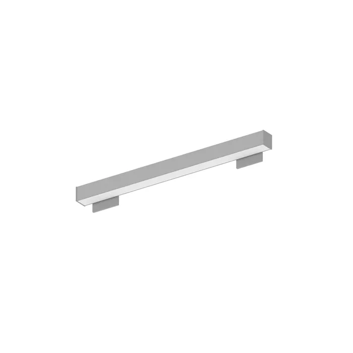 Nora 2 Foot L-Line LED Wall Mount Linear 2100Lm 3500K 4 Inch X 4 Inch Left Plate And 4 Inch X 4 Inch Right Plate Aluminum Finish (NWLIN-21035A/L4-R4)