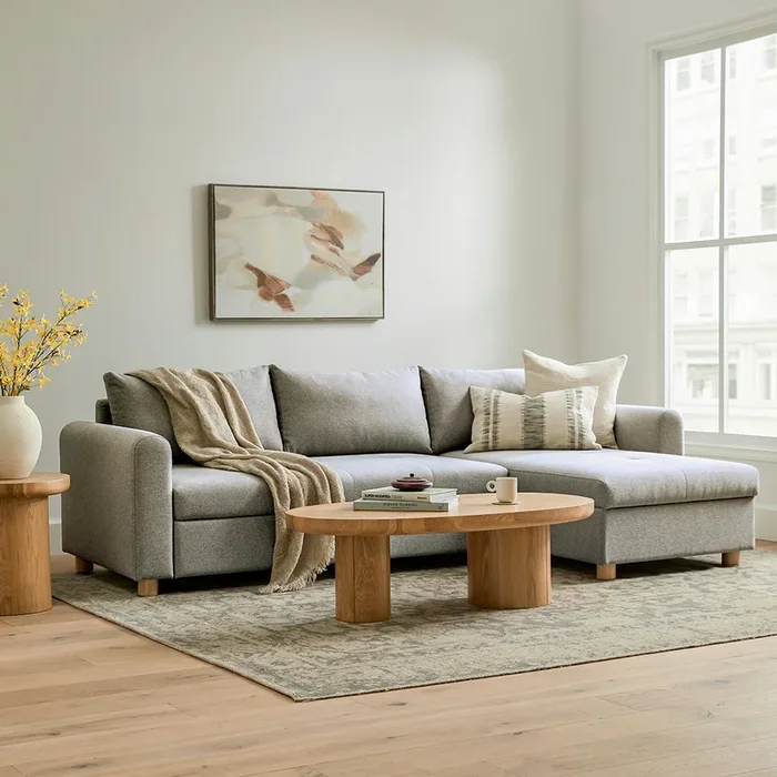 Nordby 104″ Reversible Sleeper Sectional – Pep Gray