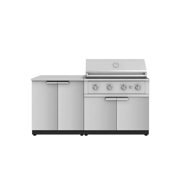 Outdoor Kitchen 72in. W x 24 in. D x 48.5in.H Stainless Steel 4-Piece Cabinet Set w/40 in. Performance Natural Gas Grill