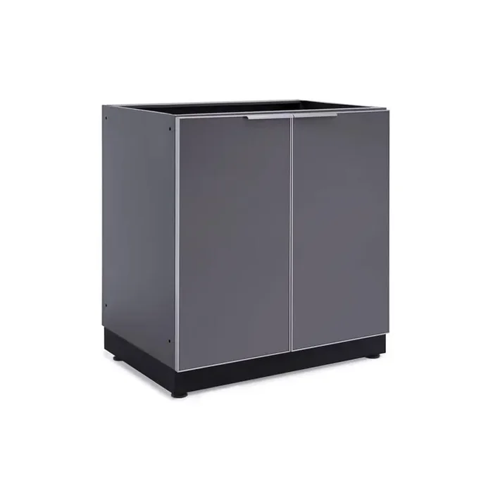 Outdoor Kitchen Aluminum Slate Gray 32 in. W x 36.5 in. H x 23 in. D 2-Door Base Cabinet