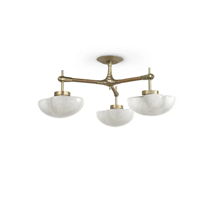 Palecek – 2963-79 – Three Light Semi Flush Mount – Cicero – Champagne Brass – 296379