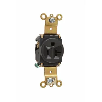 Pass And Seymour Receptacle Single 20A 125V Side And Back Wire Black (5361BK)