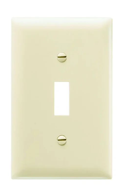 Pass and Seymour Thermoplastic Nylon One Gang Toggle Switch Wall Plate Ivory 10-Pack (TP1-ICP10)