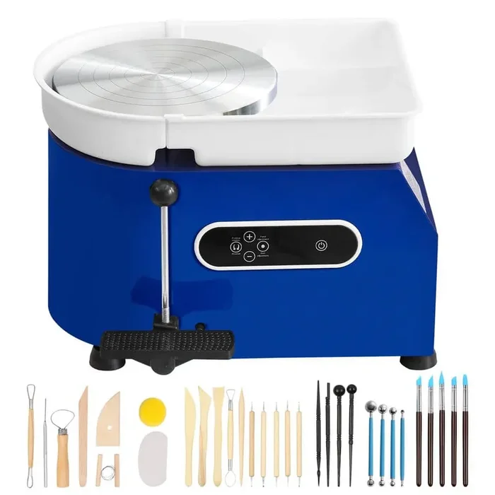 Pottery Wheel, 11in. Ceramic Wheel, 450W for Adults and Beginners, Adjustable 60-300RPM Speed with Handle and Pedal