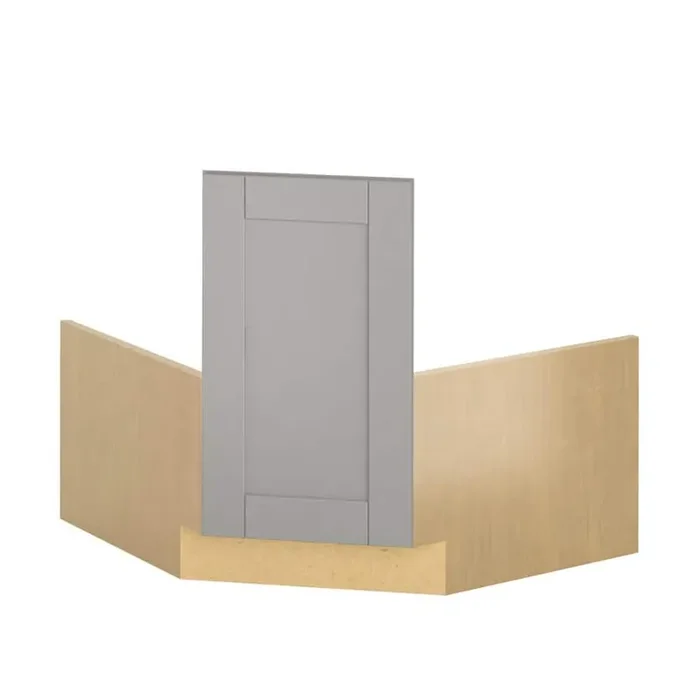 Princeton Shaker Ready to Assemble 36×34.5×36 in. Corner Sink Base Cabinet in Warm Gray