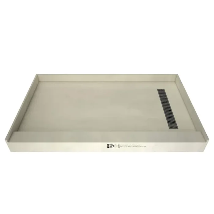Redi Trench 32 in. x 60 in. Single Threshold Shower Base with Right Drain and Brushed Nickel Trench Grate