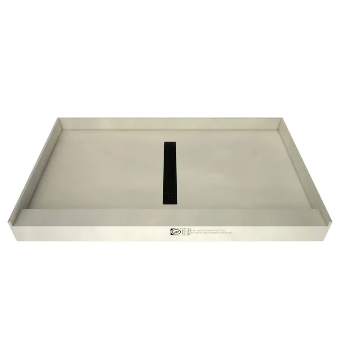 Redi Trench 34 in. x 48 in. Single Threshold Shower Base with Center Drain and Matte Black Trench Grate