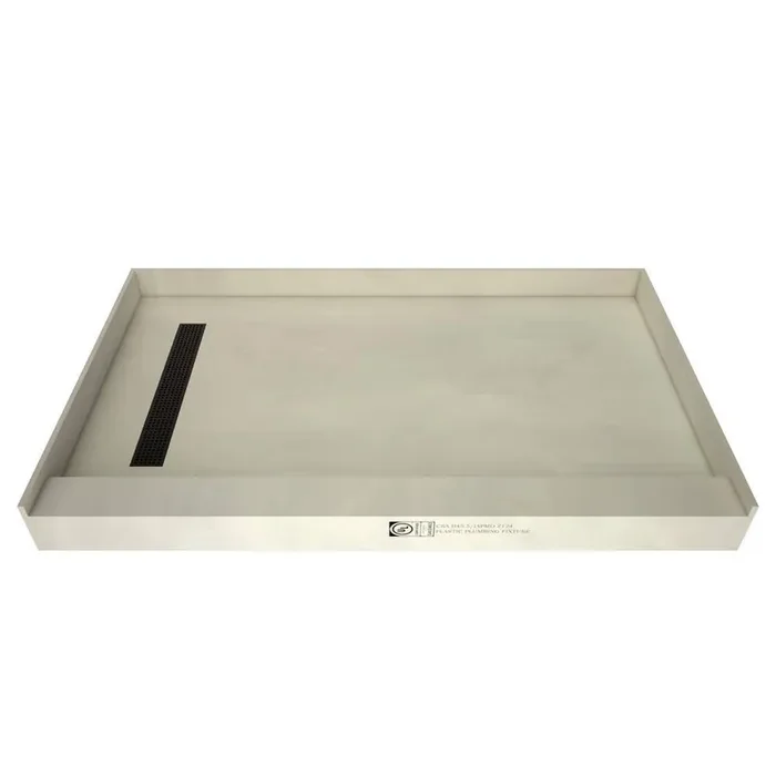 Redi Trench 48 in. x 32 in. Single Threshold Alcove Shower Pan Base with Left Drain and Oil Rubbed Bronze Drain Grate