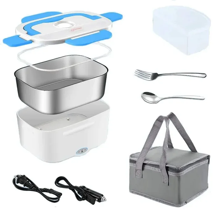 Reusable Electric Lunch Bag Set of 1, 1.5 L, Portable Food Heater, Leak – proof with Removable Stainless Steel Container