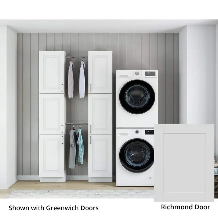 Richmond Verona White Plywood Shaker Stock Ready to Assemble Kitchen-Laundry Cabinet Kit 12 in. W. x 90 in. x 55 in.