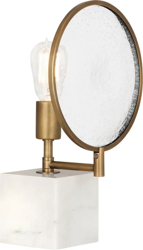 Robert Abbey – 1526 – One Light Accent Lamp – Fineas – Alabaster Stone/Aged Brass – 1526
