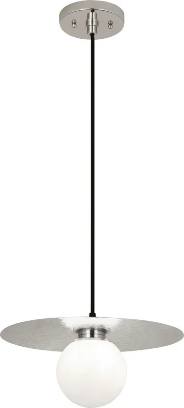 Robert Abbey – S9876 – LED Pendant – Dal – Polished Nickel w/White Glass Shade – S9876