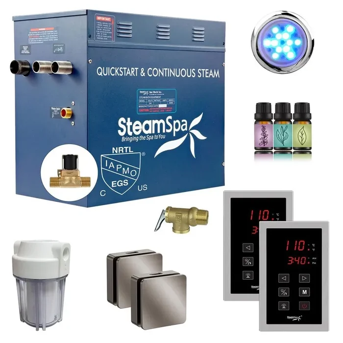 Royal Series 12000-Watt Steam Generator with Continuous Steam, Dual Touch Pads, Filter, and AutoDrain in Brushed Nickel