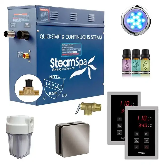 Royal Series 4500-Watt Steam Generator with Continuous Steam, Dual Touch Pads, Filter, and AutoDrain in Brushed Nickel