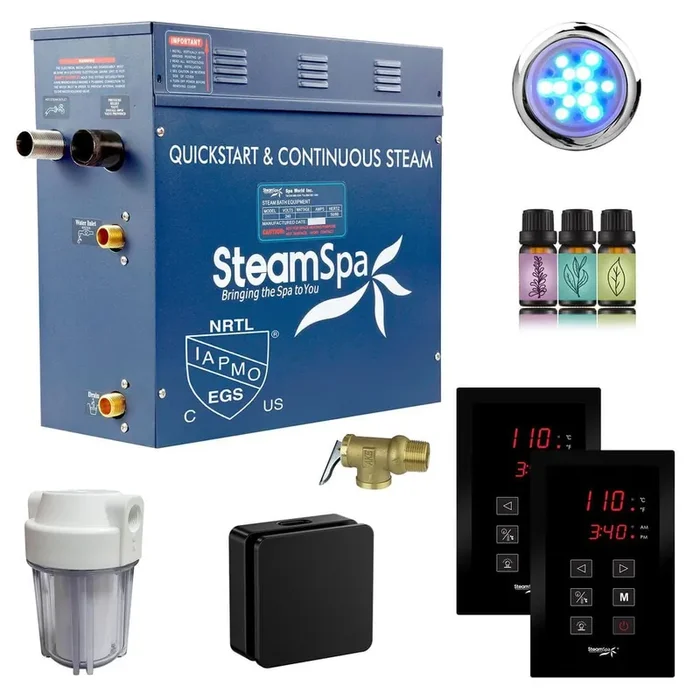 Royal Series 6000-Watt Steam Generator with Continuous Steam, Dual Easy Touch Control Pads, Filter in Matte Black