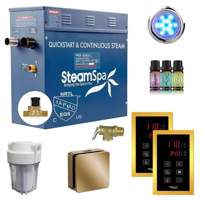 Royal Series 6000-Watt Steam Generator with Continuous Steam, Dual Easy Touch Control Pads, Filter in Gold