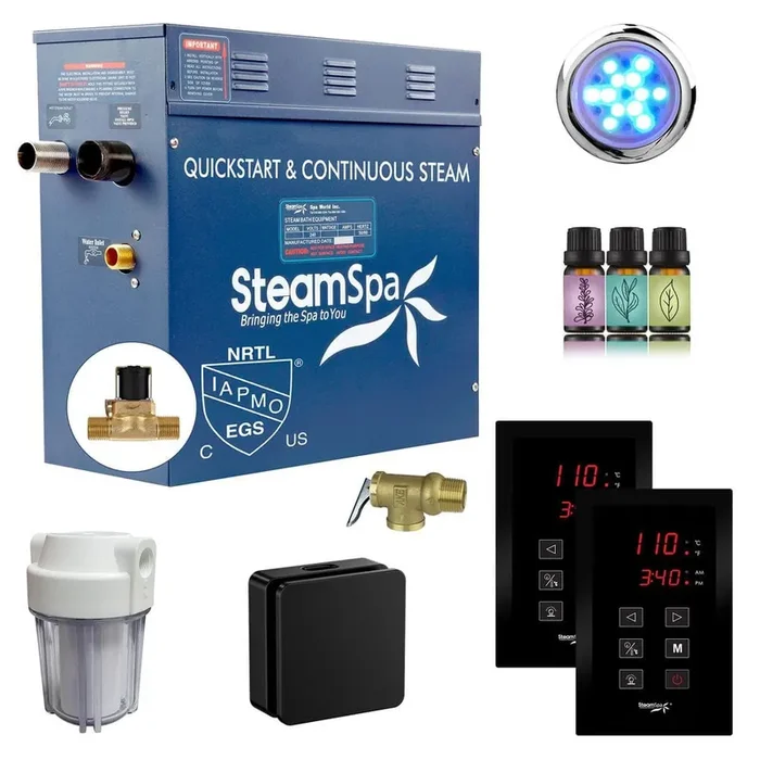 Royal Series 7500-Watt Steam Generator with Continuous Steam, Dual Touch Pads, Filter, and AutoDrain in Matte Black
