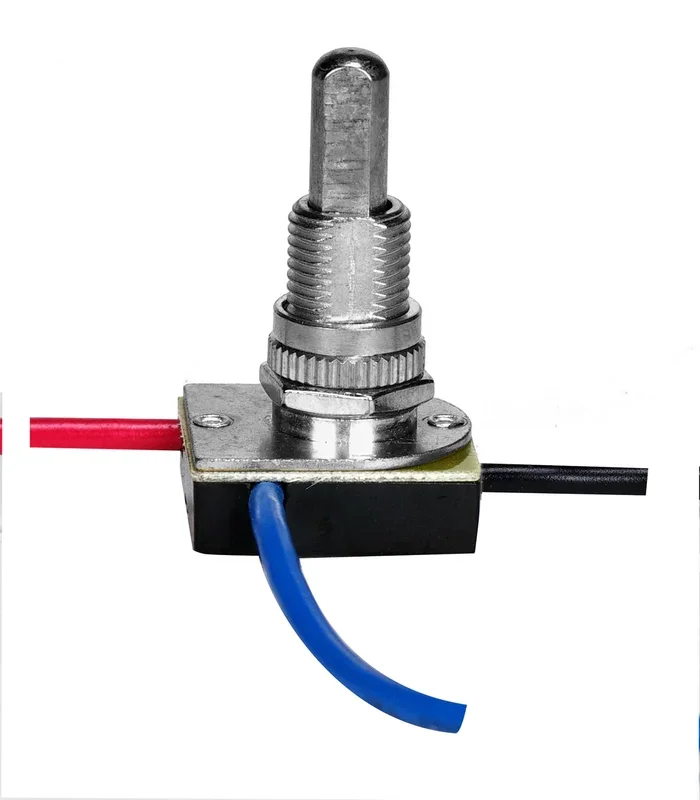 SATCO/NUVO 3-Way Metal Push Switch 3/8 Inch Metal Bushing 2 Circuit 4 Position L-1 L-2 L1-2 Off 6A-125V 3A-250V Rating Nickel Finish (80-1129)