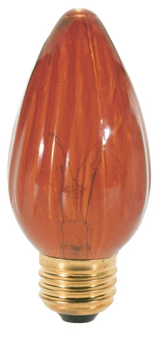 SATCO/NUVO 40F15/A 40W F15 Incandescent Amber 1500 Hours Medium Base 120V 2 Per Card (S2770)
