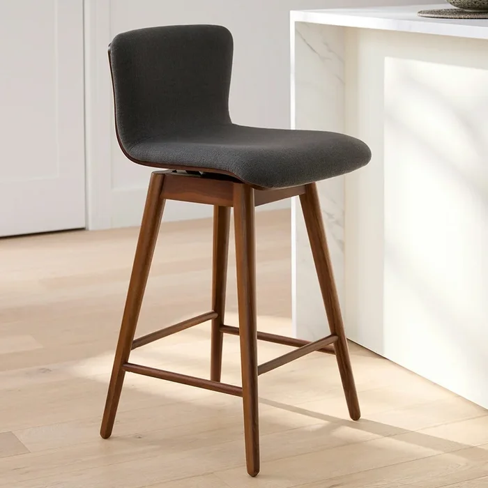 Sede Swivel Counter Stool – Walnut and Miller Gray