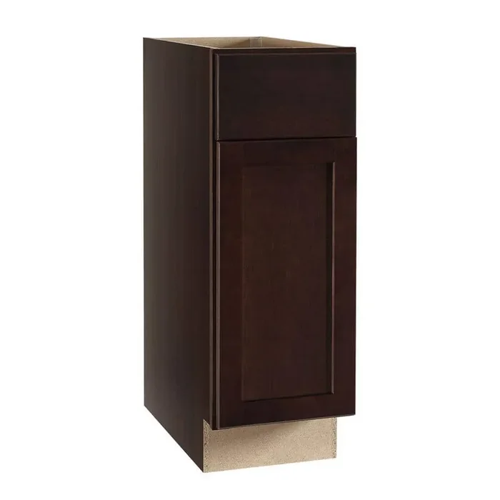 Shaker 12 in. W x 24 in. D x 34.5 in. H Assembled Base Kitchen Cabinet in Java with Ball-Bearing Drawer Glides
