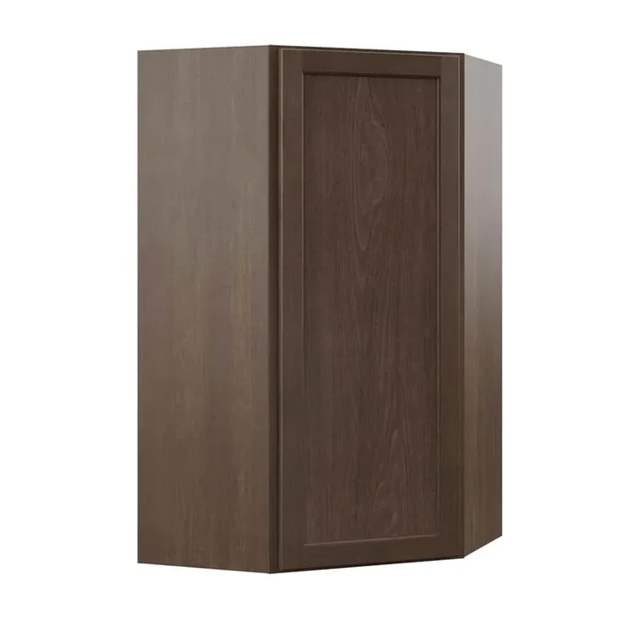 Shaker 24 in. W x 12 in. D x 42 in. H Assembled Diagonal Corner Wall Kitchen Cabinet in Brindle