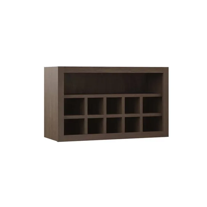 Shaker 30 in. W x 12 in. D x 18 in. H Assembled Wall Kitchen Cabinet in Brindle with Microwave Shelf & Dividers