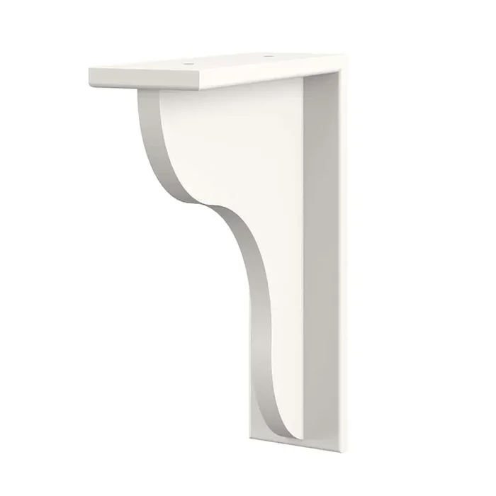 Shaker Full Overlay 3 in. W x 9.25 in. D x 11.5 in. H Curved Corbel in Linen White