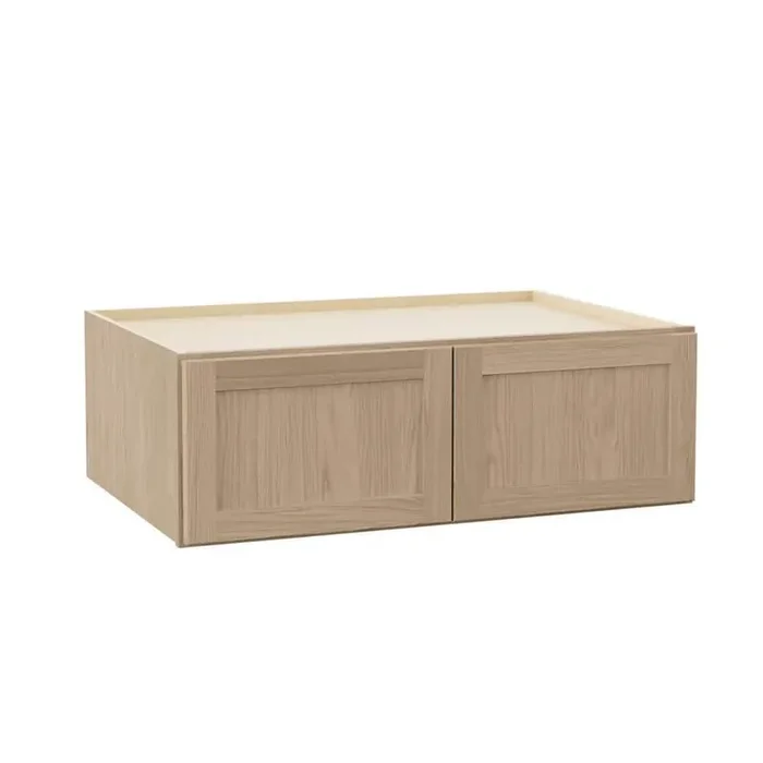 Sinclair 36 in. W x 24 in. D x 12 in. H Assembled Deep Wall Bridge Cabinet in Shaker Light Oak