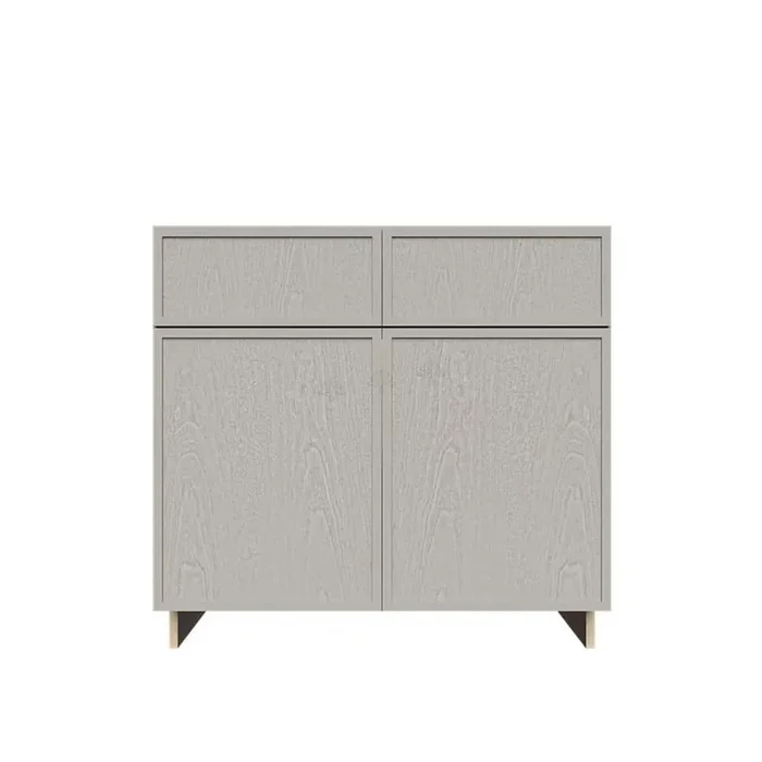 Slim Shaker Assembled 39 in. W x 34.5 in. H x 24 in. D Base Kitchen Cabinet in Gray