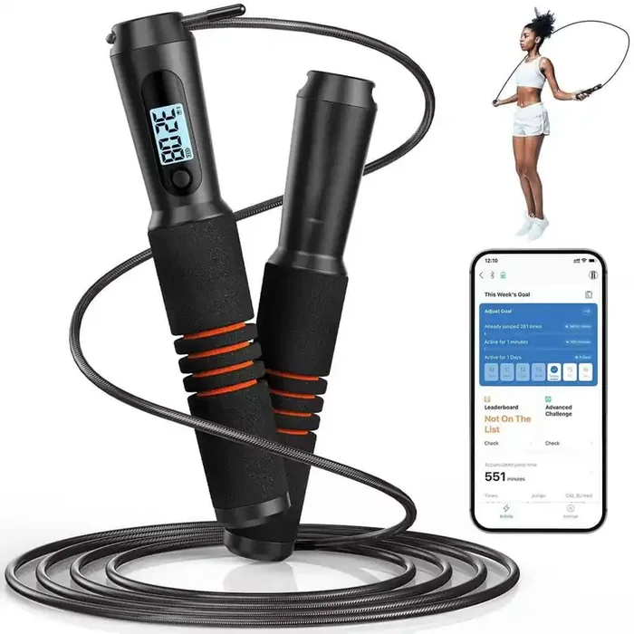 Smart Connect Jump Rope with APP Tracking,Tangle-Free Design,Adjustable Length, Perfect for CrossFit,Gym,MMA,Skipping