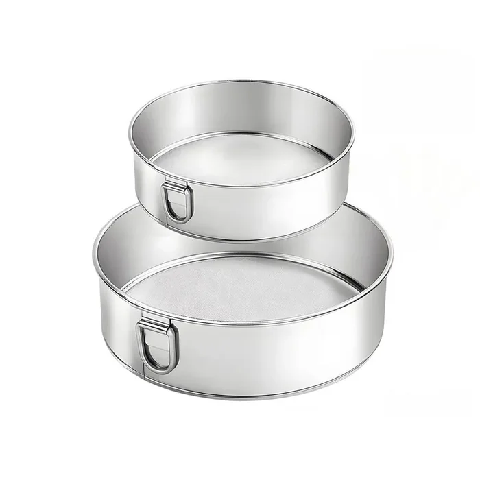 Stainless Steel Flour Sifter Tamis Sieve 60 Mesh with Dough Scraper for Baking Cake Bread Sifting Cocoa Powder