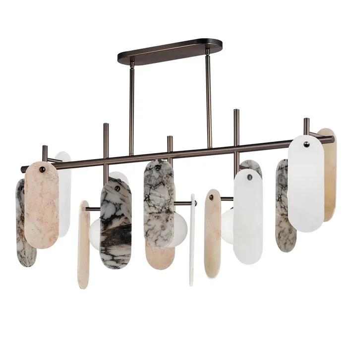 Studio M – SM24825VSBBZ – Five Light Linear Pendant – Megalith – Stone – Brushed Bronze – SM24825VSBBZ