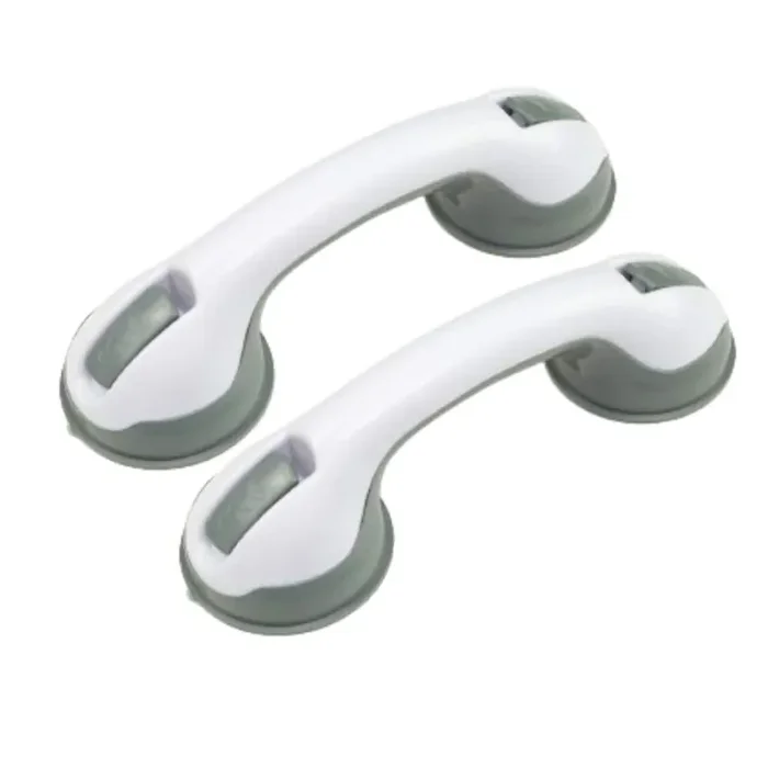 Suction Cup Grab Bars Showers, Length in. 12, “x” Dia. in 3.75, Shower Grab Bar, in White – 2 Pack