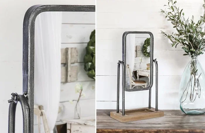 Tabletop Mirror | Rectangle Tabletop Mirror With Tray – Decor Steals