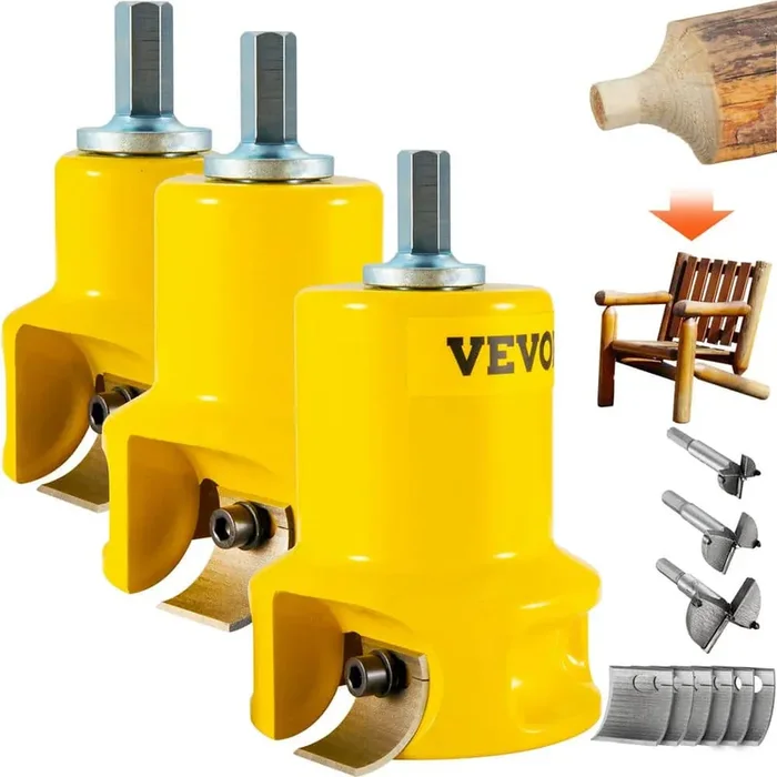 Tenon Cutter, 1 in./25.4 mm, 1.5 in./38 mm, 2 in./50.8 mm, Premium Aluminum, Steel Log Furniture Cutter