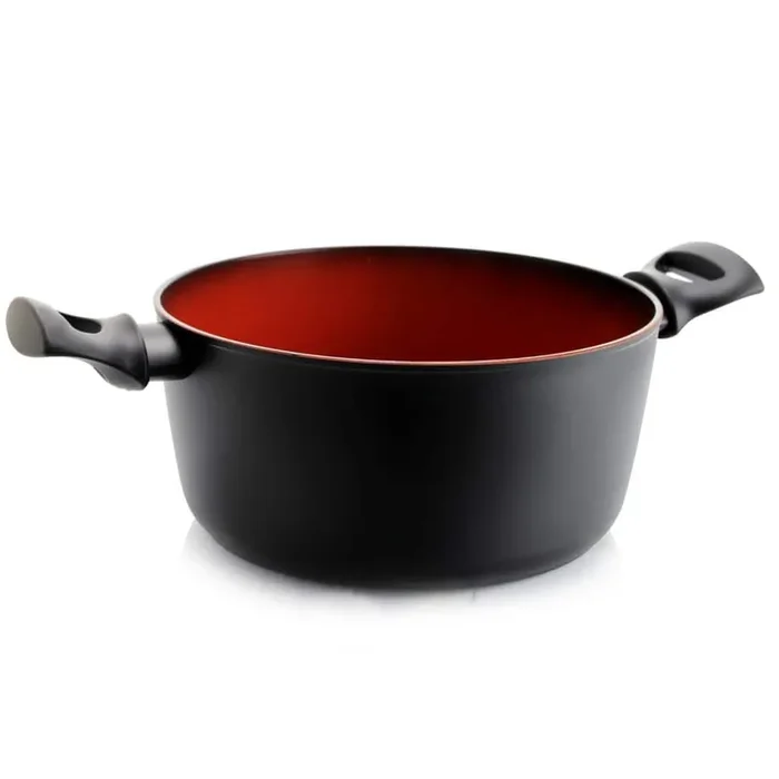 Terra-Cotta 4.75 qt. Round Aluminum Nonstick Dutch Oven in Red and Black