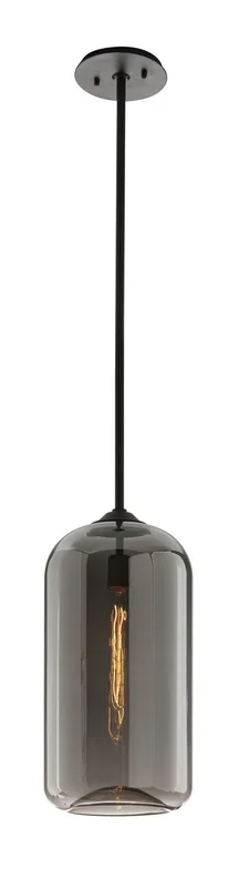 Troy Lighting – F5582-SBK – One Light Pendant – District – Soft Black – F5582SBK