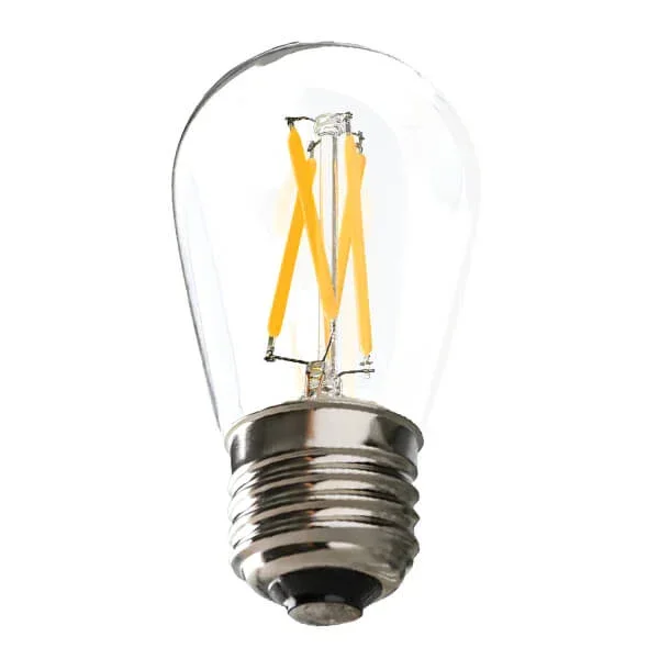 USHIO U-LED S14 Clear Soft White 2700K LED 1.5W S14 LED 2700K 120V 150Lm 80 CRI Medium E26 Base Clear Dimmable Bulb (1004161)