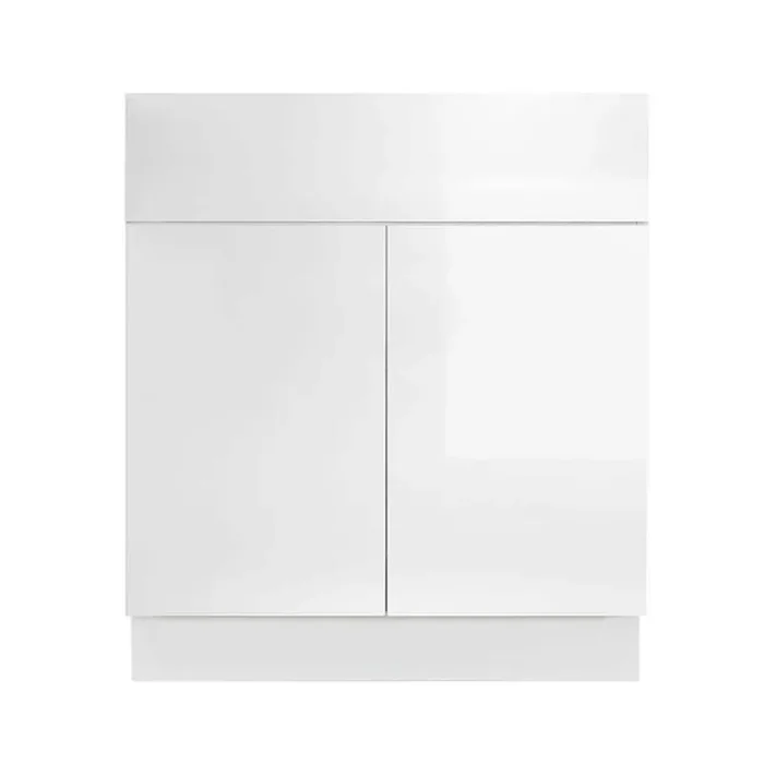 Valencia Assembled 27 in. W x 24 in. D x 34.5 in. H in Gloss White Plywood Assembled Base Kitchen Cabinet