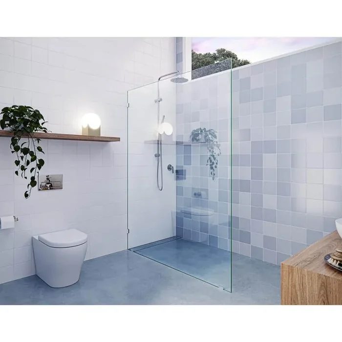 Vela 55 in. W x 78 in. H Frameless Fixed Single Panel Shower Door in Chrome Without Handle